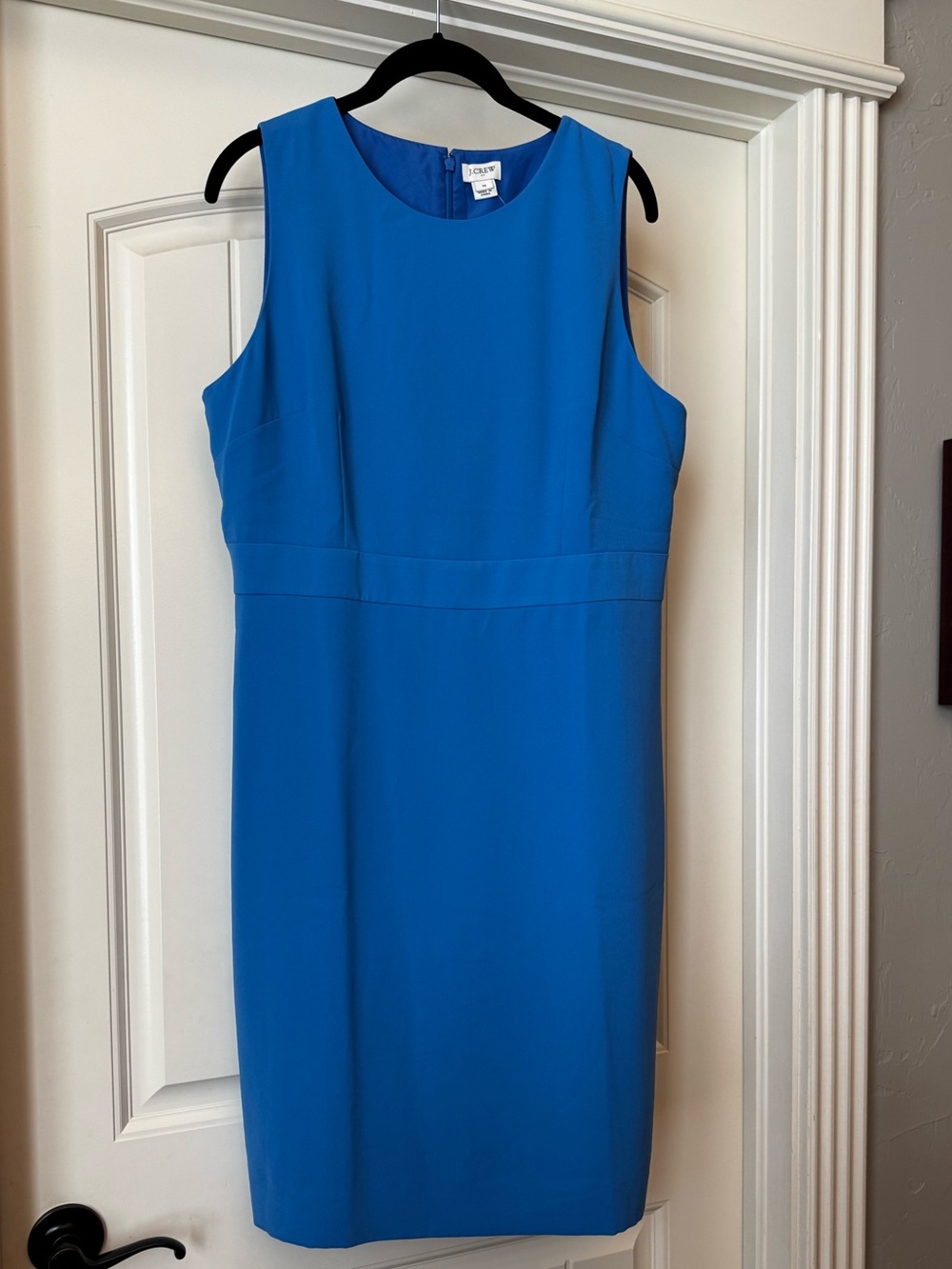 J. Crew Sleeveless Cobalt Midi Sheath Dress